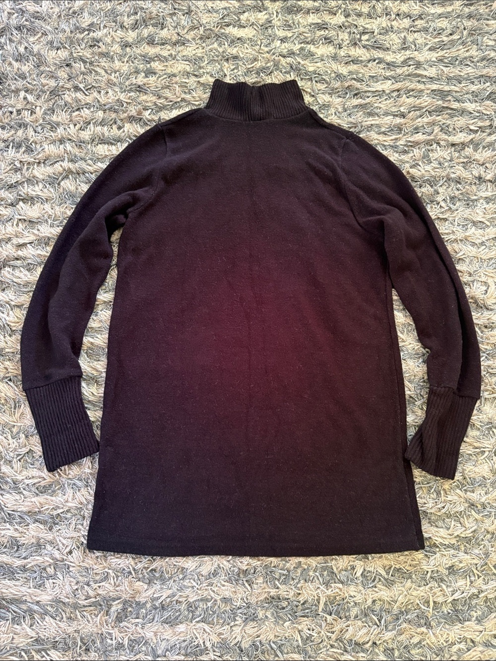 DIM. E CRES. Black Turtleneck Sweater with Logo Collar Band S - Picture 8 of 10